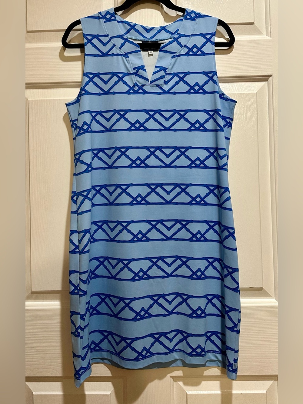 Sailor + Sailor Sleeveless Blue Patterned Shift Dress